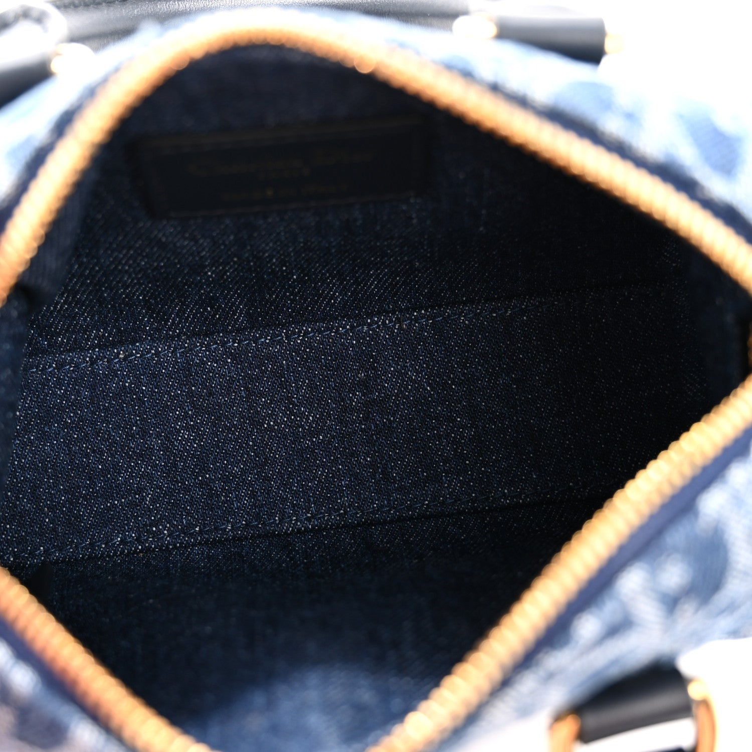 Dior Blue Oblique Denim Bowling Bag