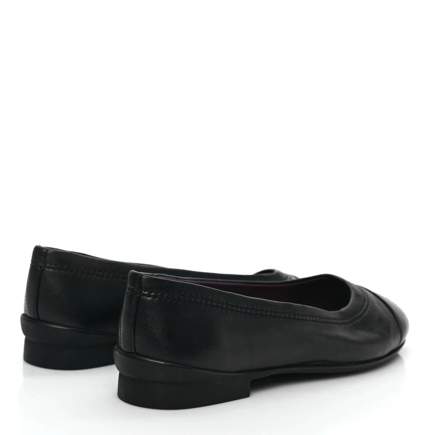 Chanel Black Leather Ballet Flats