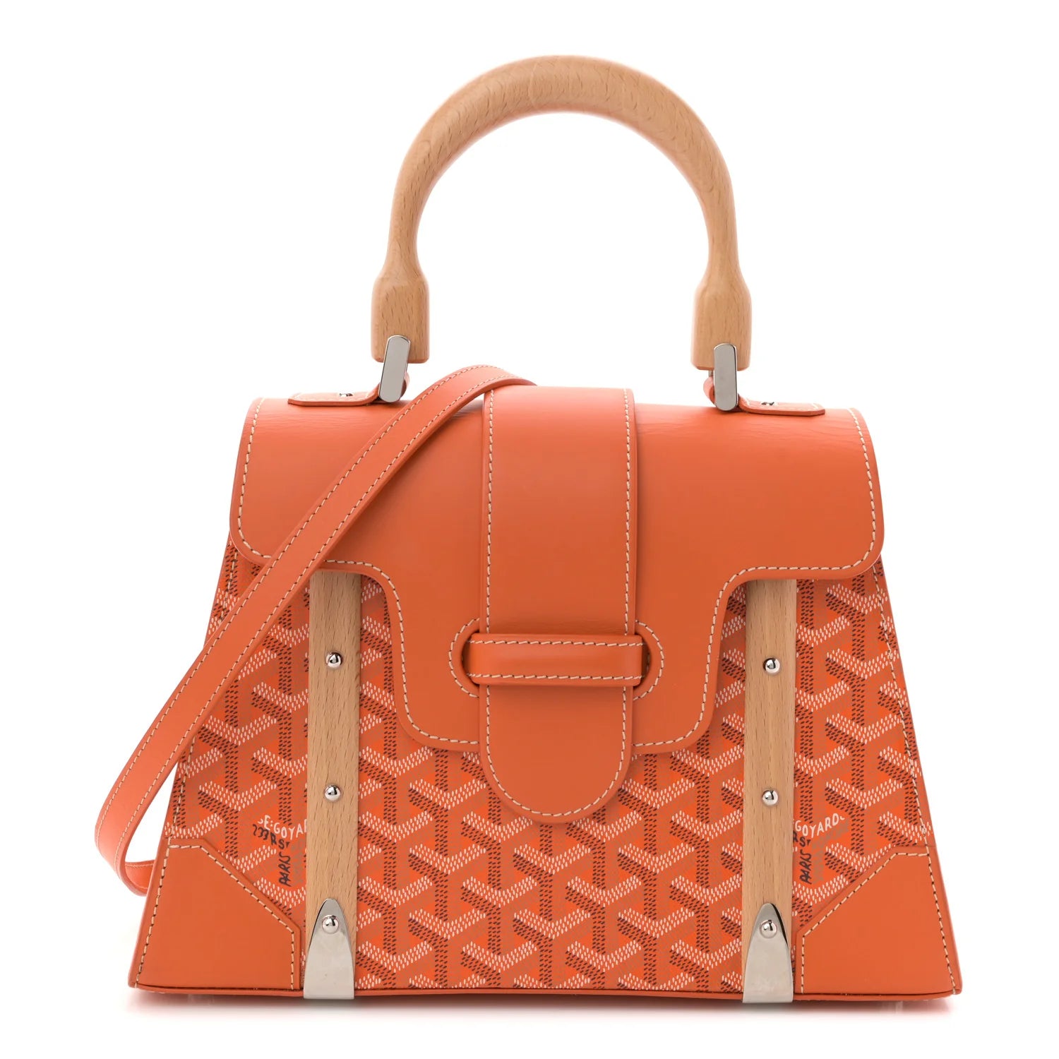 Goyard Orange Goyardine Saigon Handbag