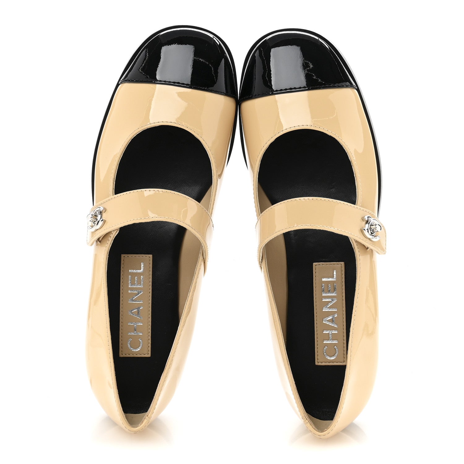 Chanel Two-Tone Mary Jane Flats