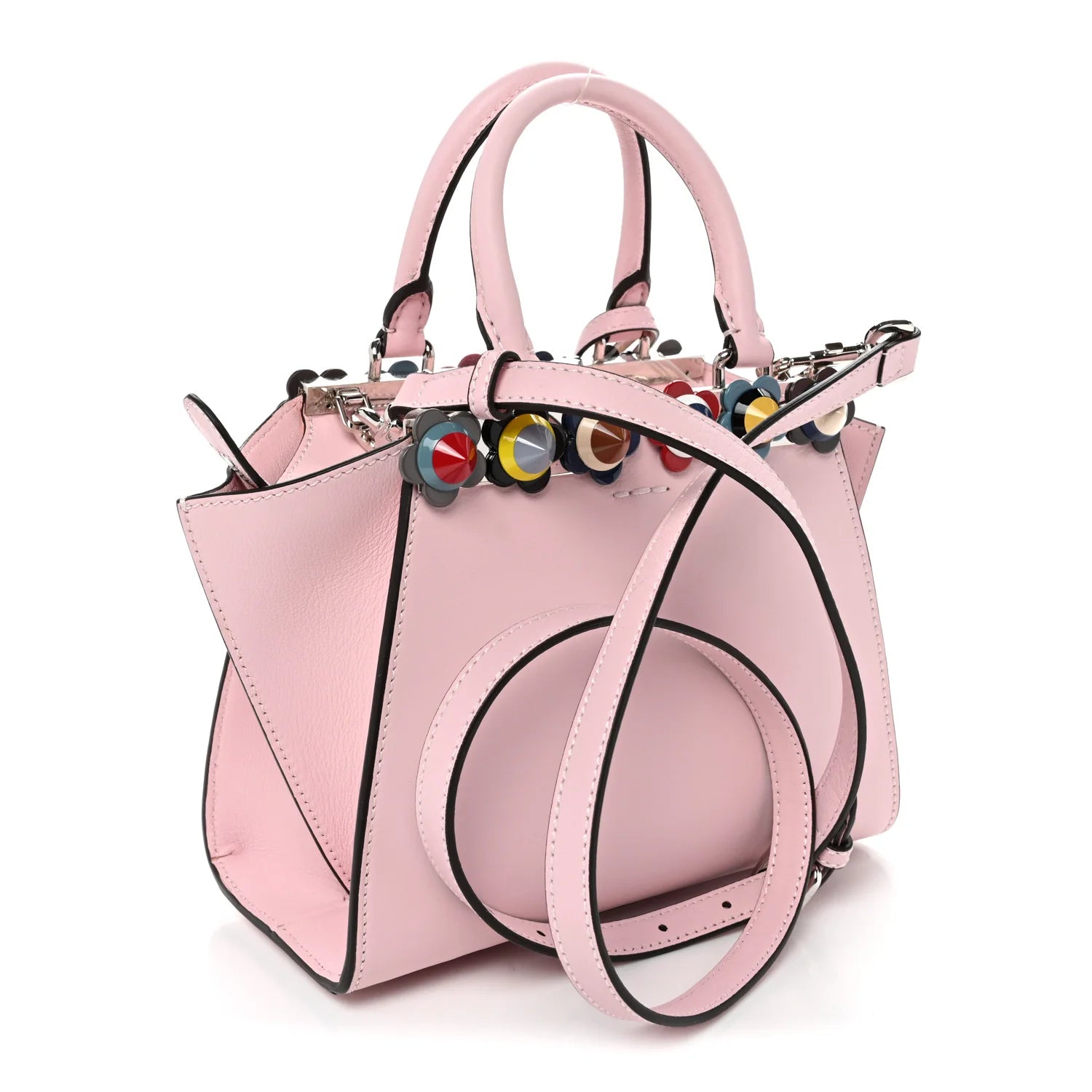 Fendi Pink Leather Floral 3Jours
