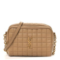 Saint Laurent Beige Quilted Camera Bag
