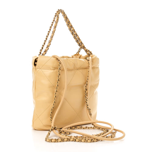 Chanel Beige Quilted Bucket Bag