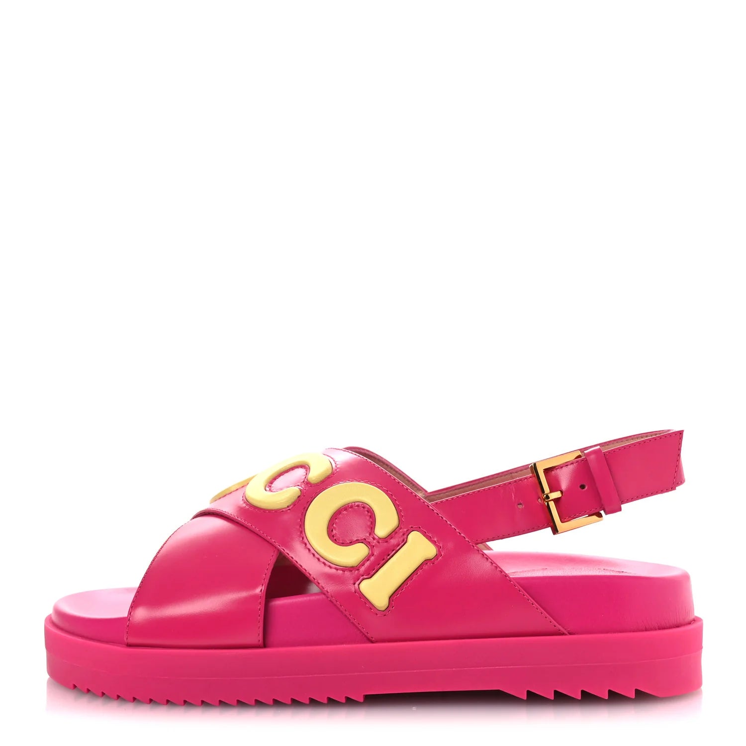 Gucci Pink Logo Platform Sandals