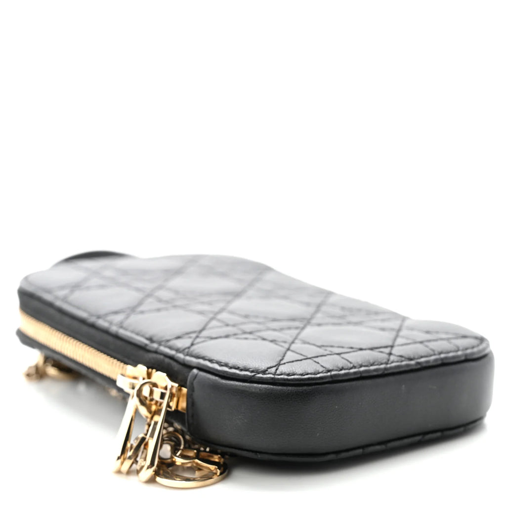 Dior Black Cannage Leather Pouch