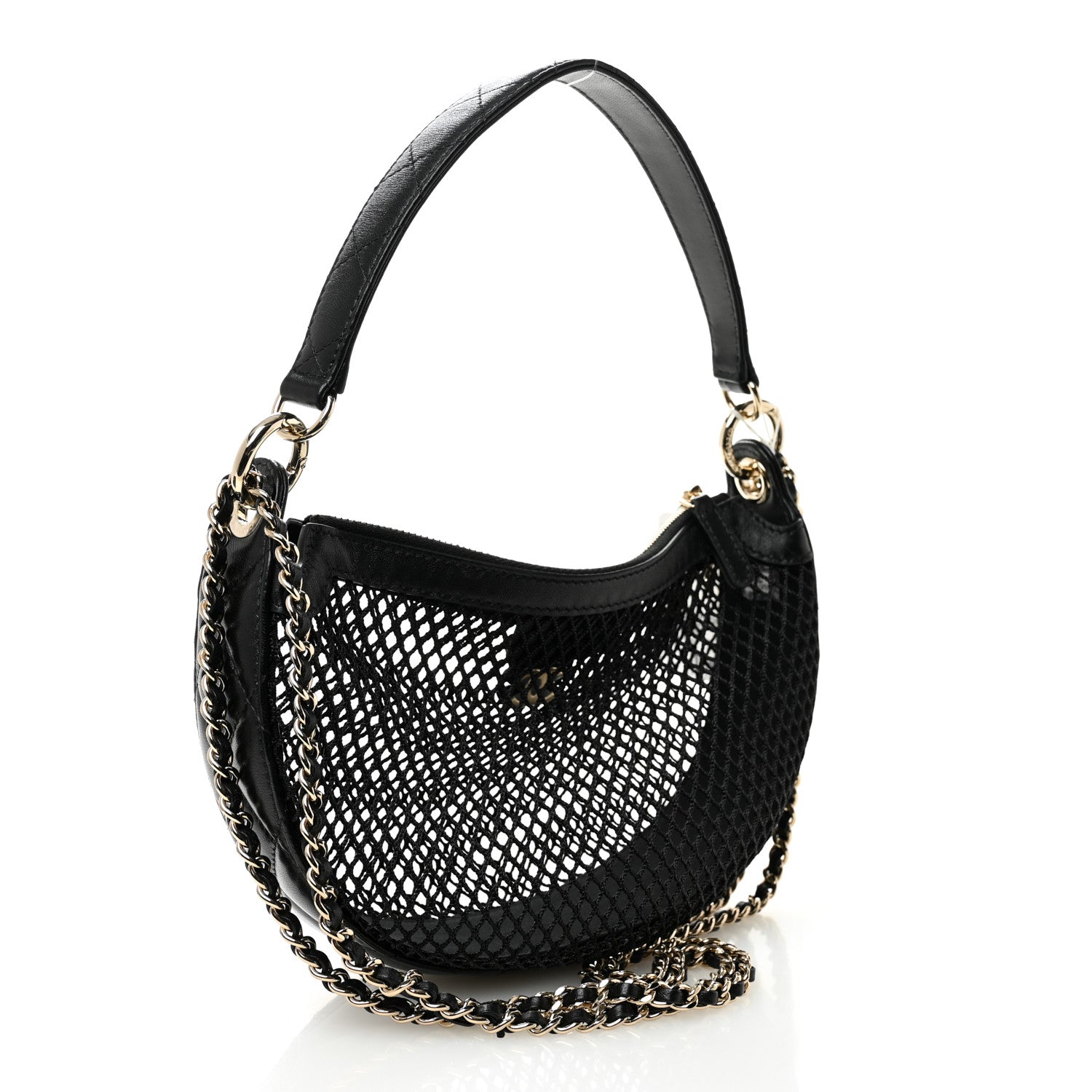 Chanel Black Mesh Hobo Bag