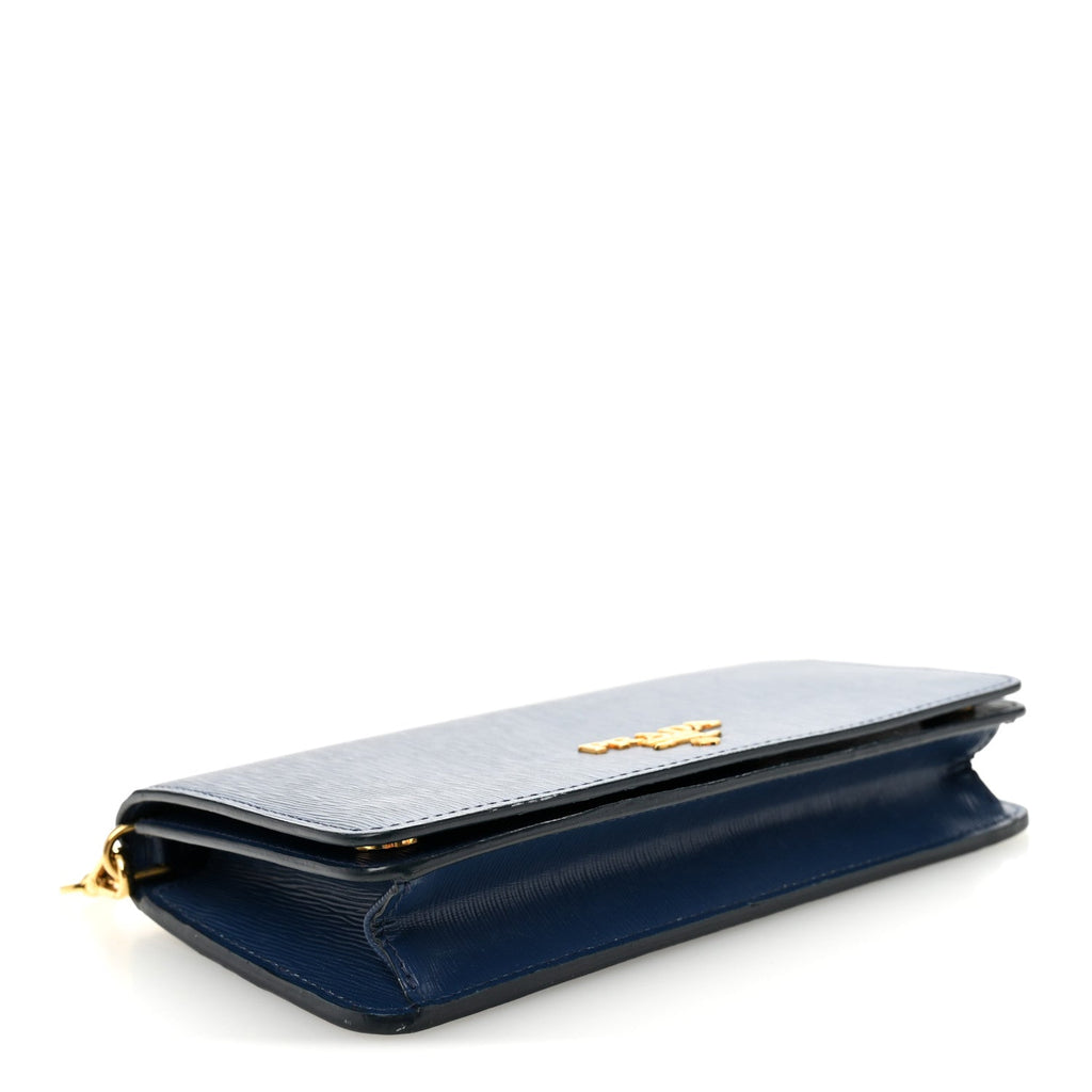 Prada Blue Leather Chain Bag