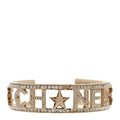 Chanel Gold Crystal Logo Cuff