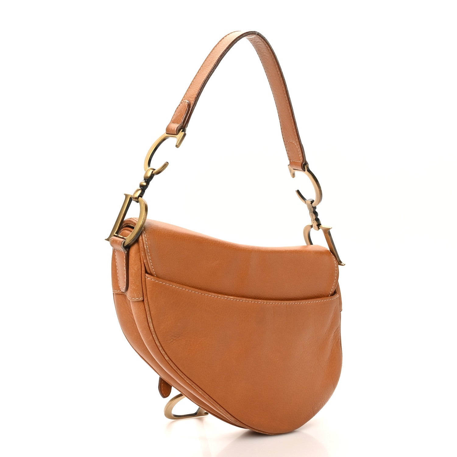 Dior Tan Leather Saddle Bag