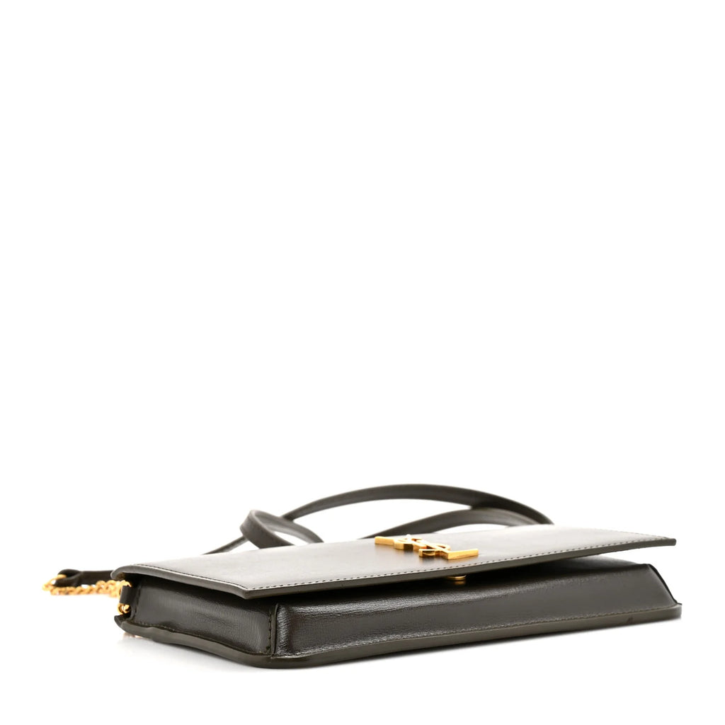 Saint Laurent Black Leather Monogram Bag