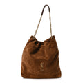 Saint Laurent Brown Suede Quilted Bucket
