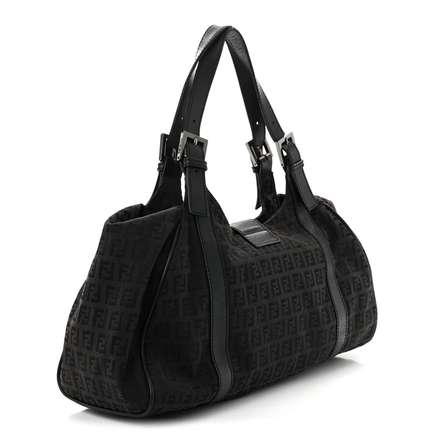 Fendi Black Zucchino Canvas Tote