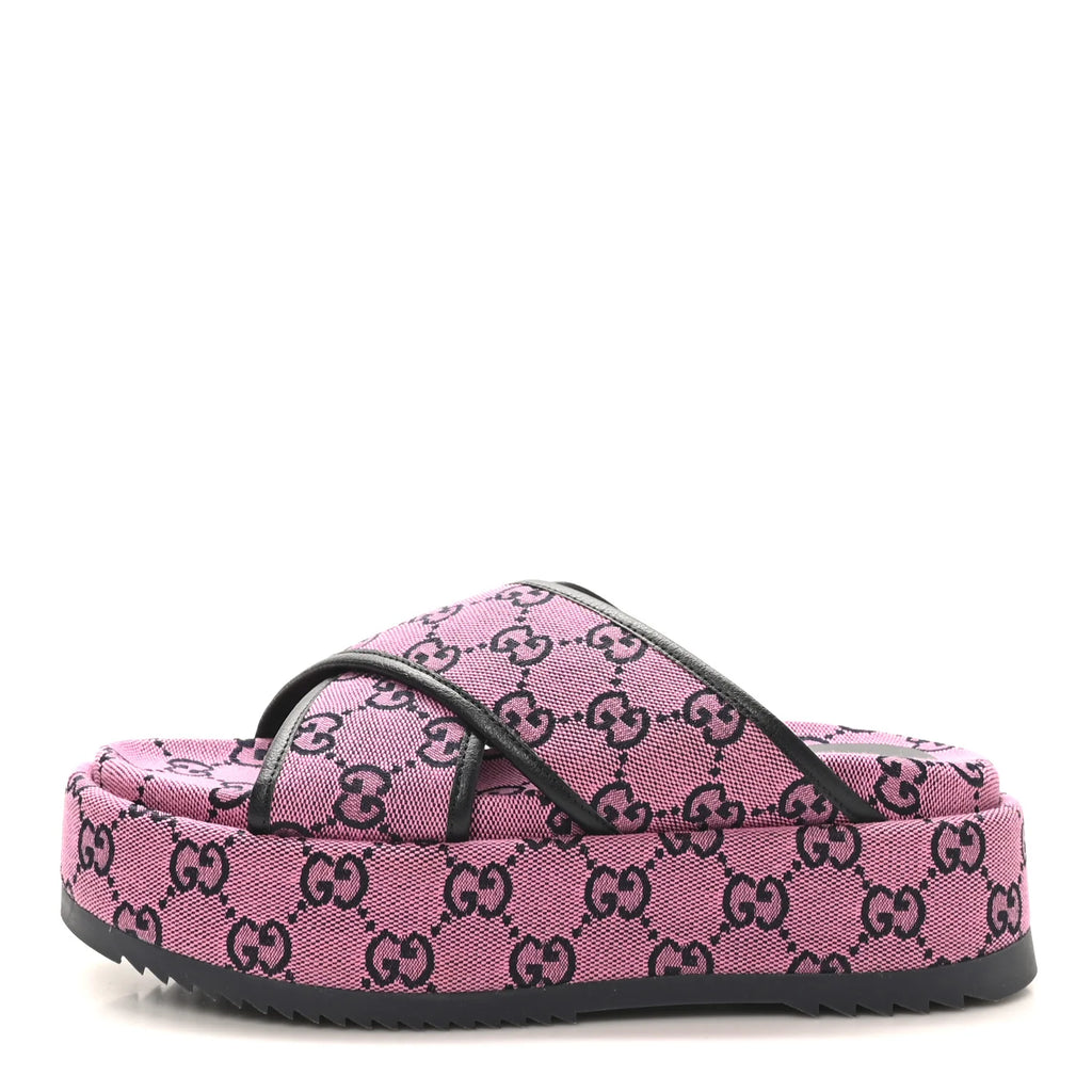 Gucci GG Monogram Platform Slides