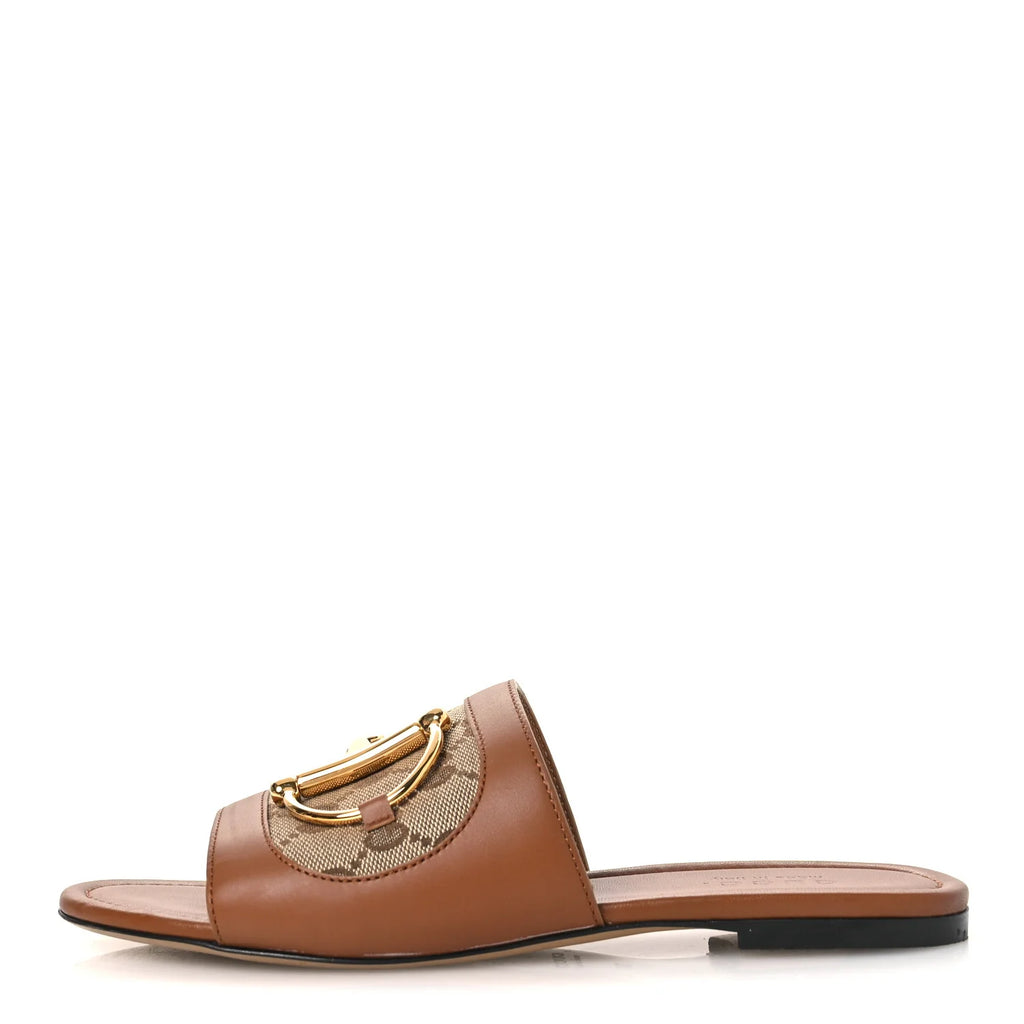 Gucci GG Monogram Leather Slides