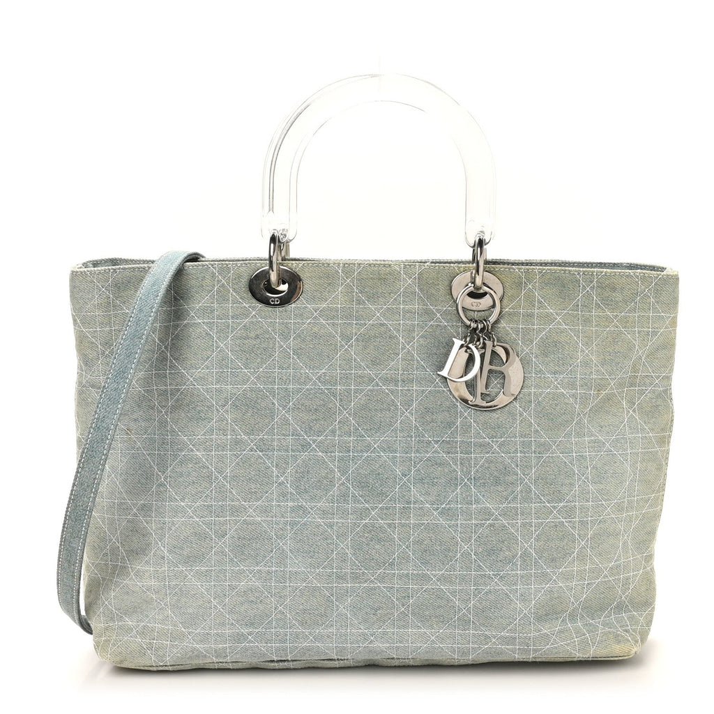 Dior Lady Denim Lucite Tote