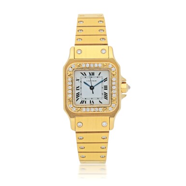 Cartier Santos Gold Diamond Watch