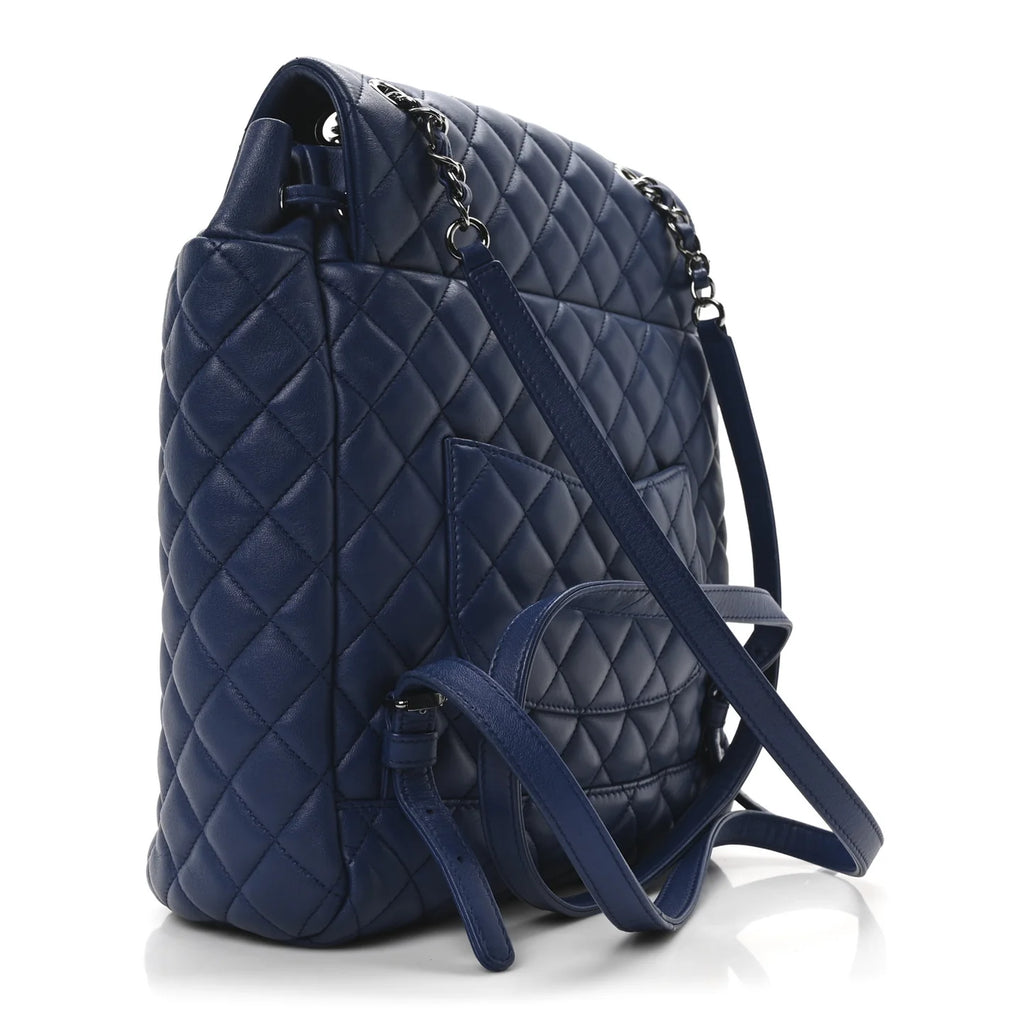 Chanel Navy Quilted Leather Backpack