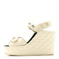 Chanel Quilted Leather Platform Wedges