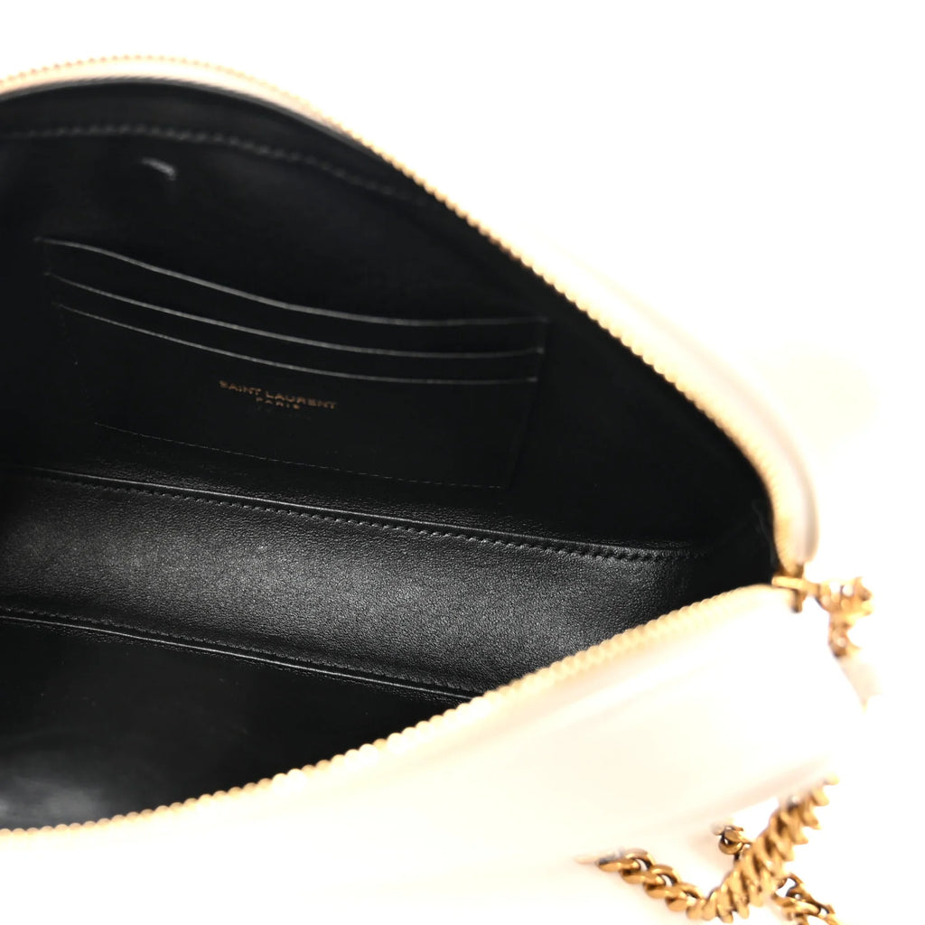 Saint Laurent White Quilted Camera