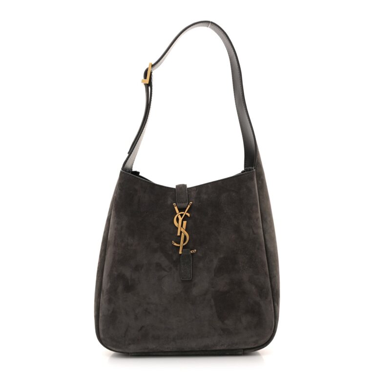 Saint Laurent Grey Suede Hobo