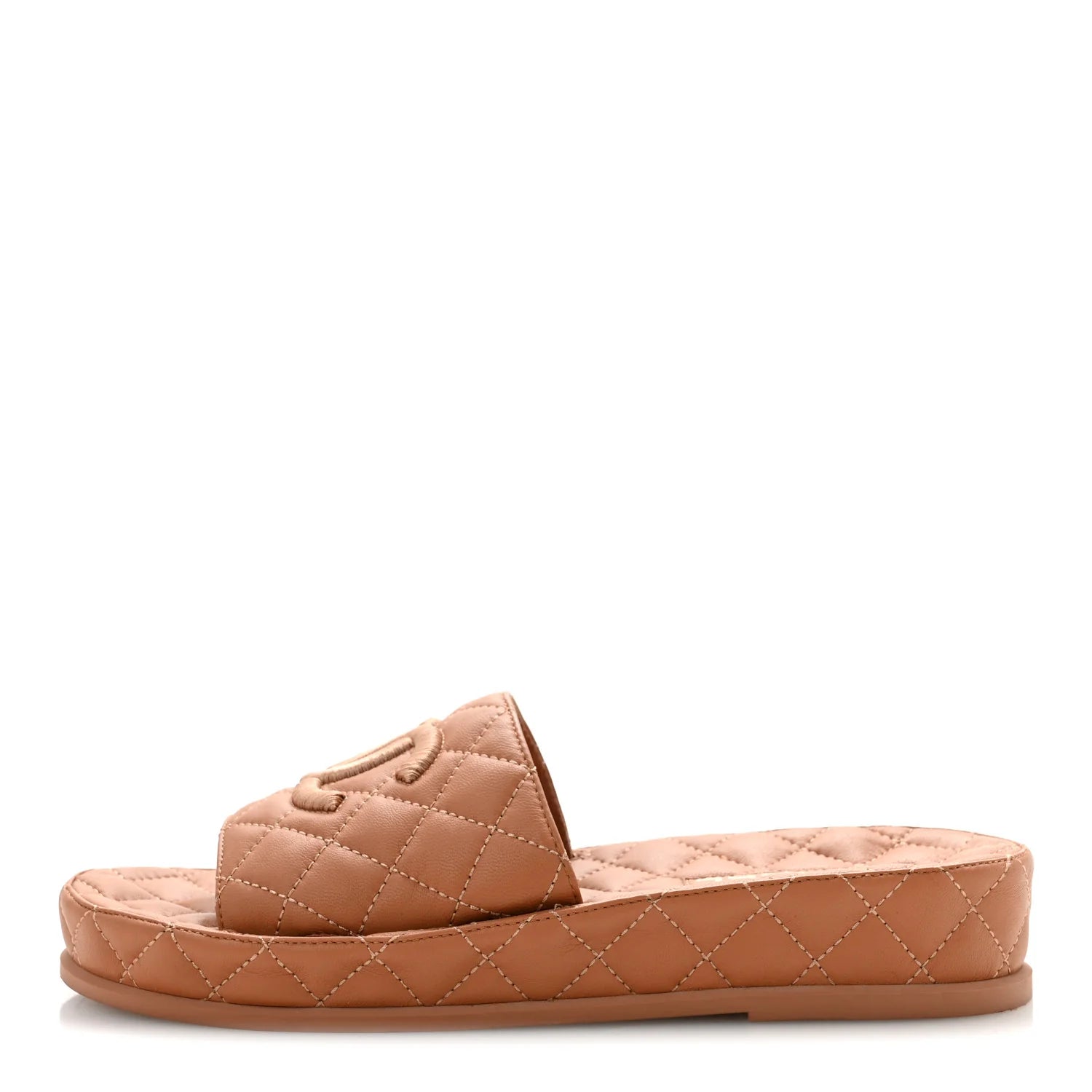 Chanel Quilted Leather Platform Slides