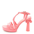 Chanel Pink Leather Column Sandals