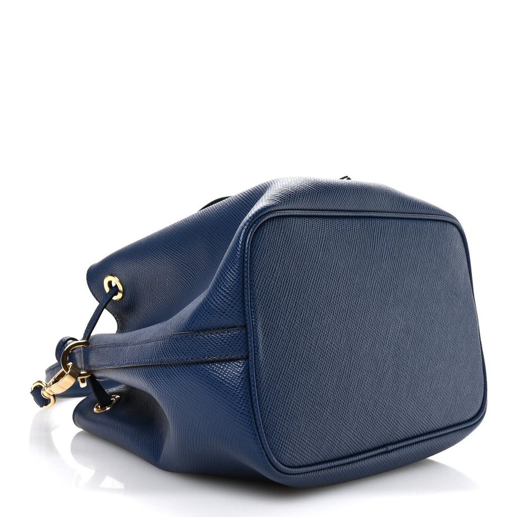 Prada Blue Saffiano Bucket Bag