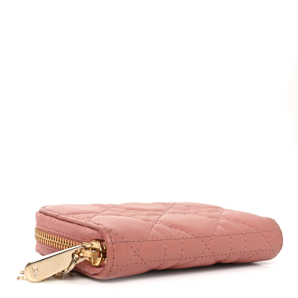Dior Pink Cannage Leather Wallet