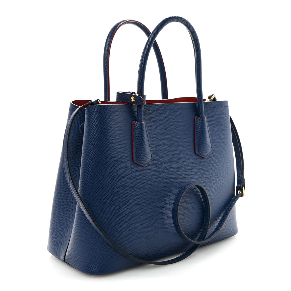 Prada Blue Saffiano Leather Tote