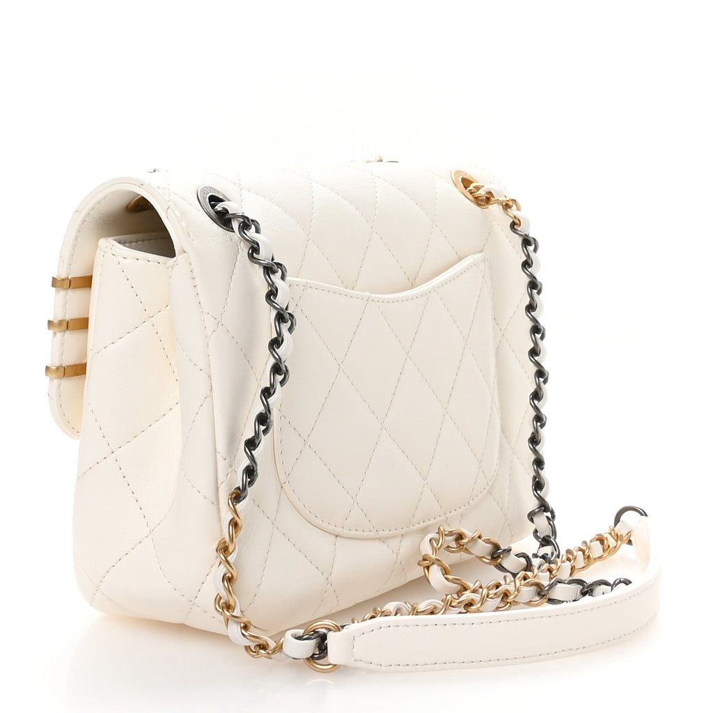 Chanel White Charm Flap Bag