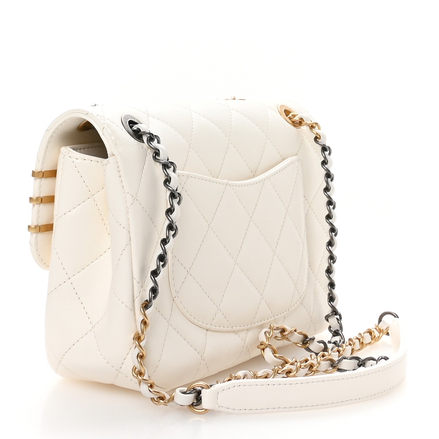 Chanel White Charm Flap Bag