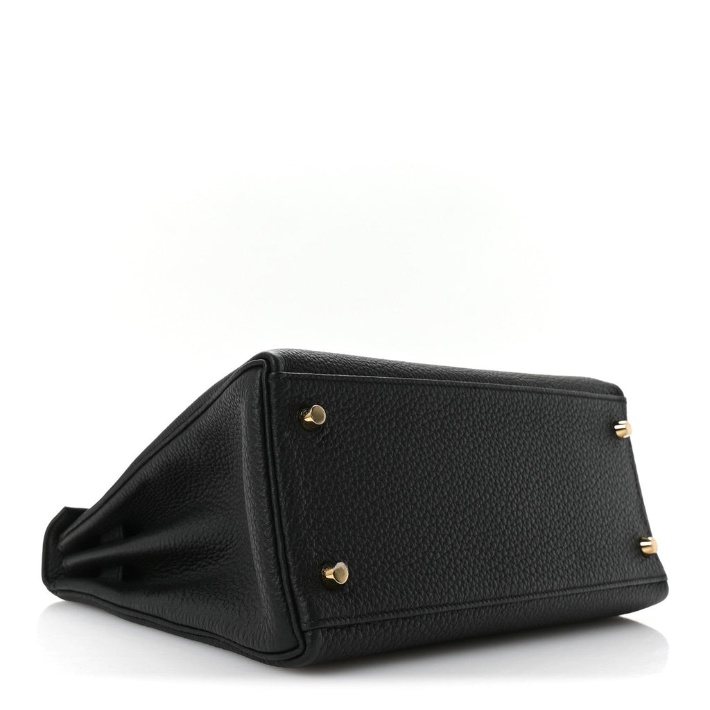Hermes Kelly Black Grained Handbag
