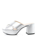 Prada Metallic Silver Platform Sandals