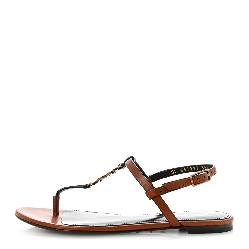 Saint Laurent Cassandre Leather Sandals