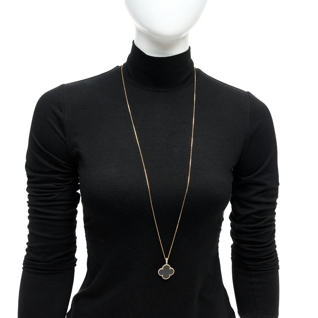 Van Cleef Arpels Onyx Alhambra Necklace