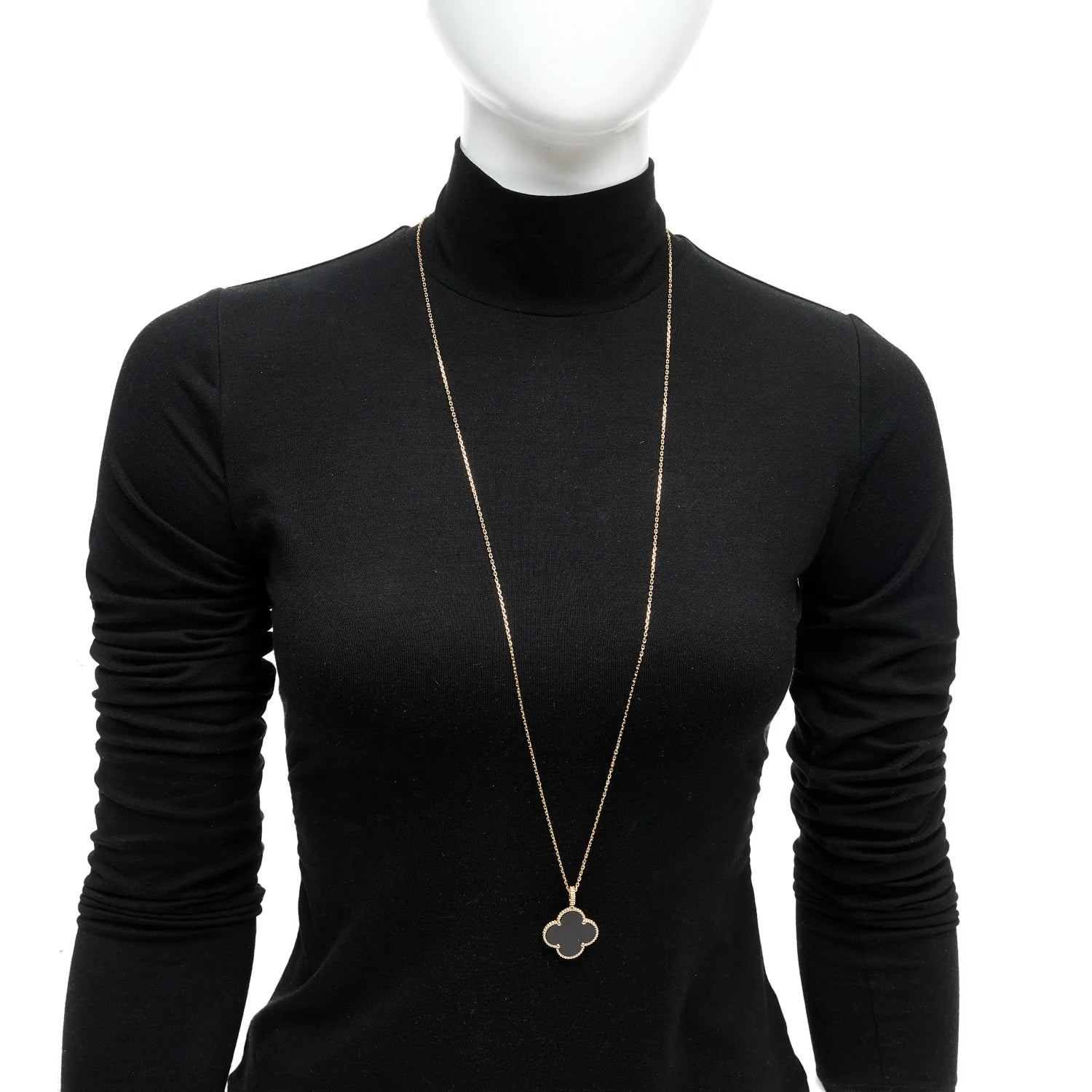 Van Cleef Arpels Onyx Alhambra Necklace