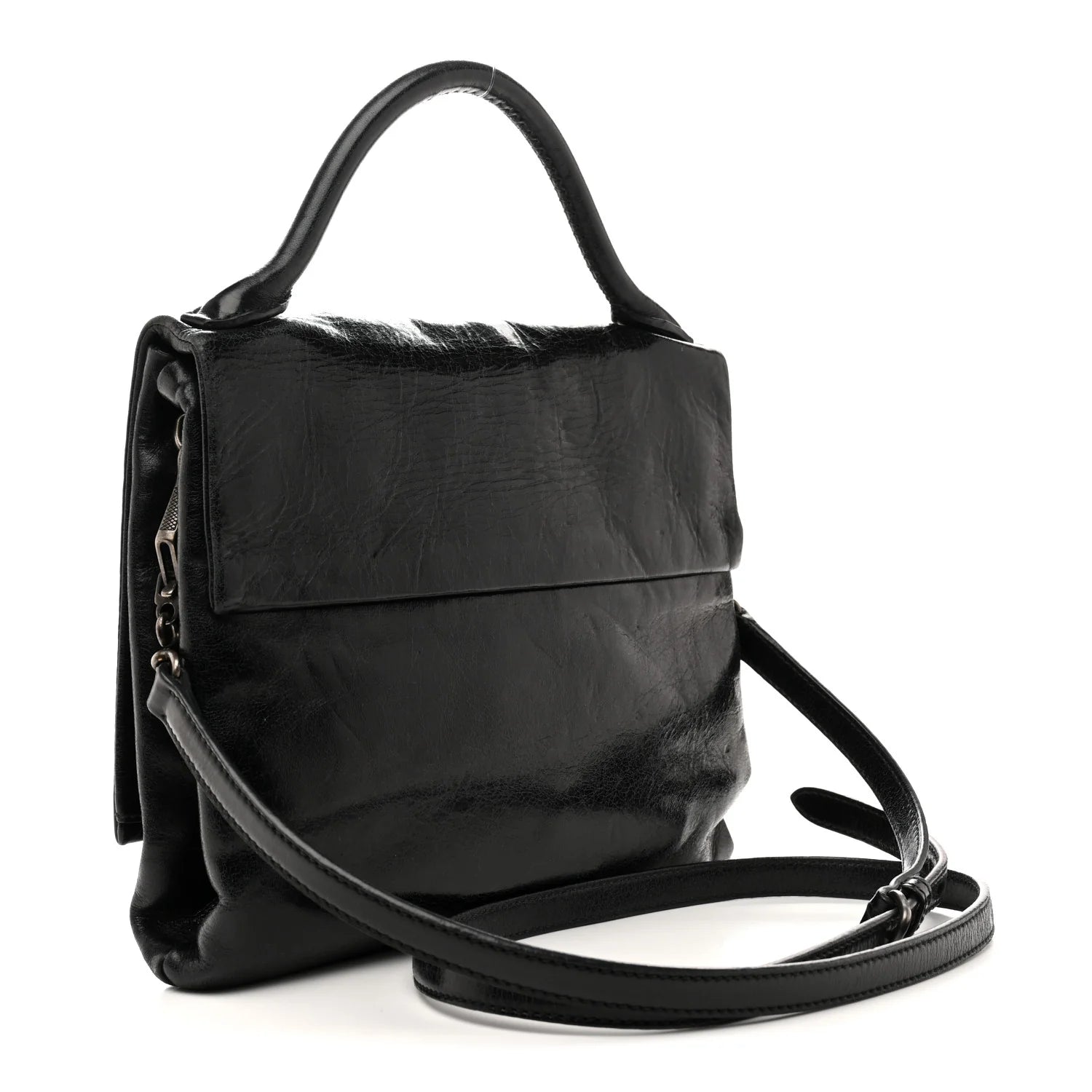Miu Miu Black Crinkled Handbag