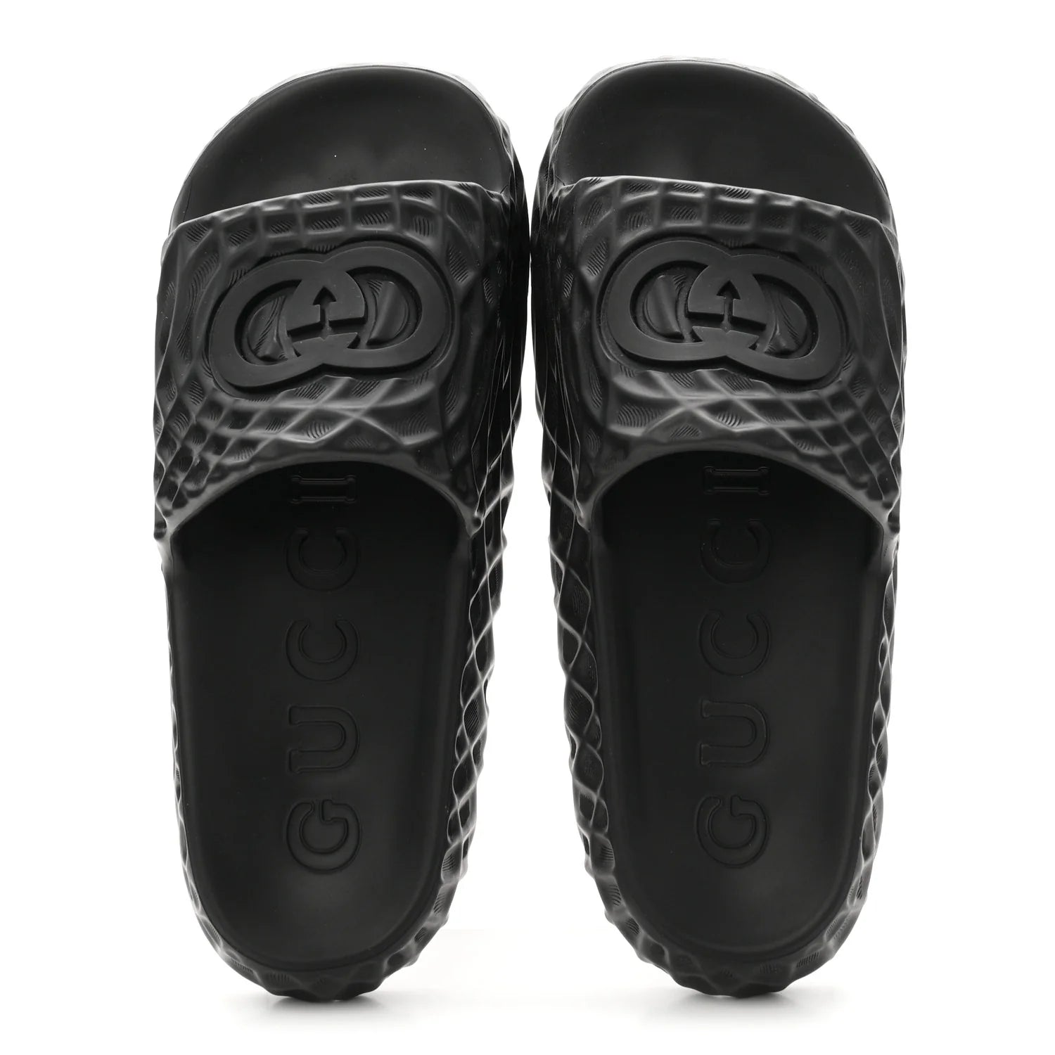 Gucci Black Interlocking G Slides