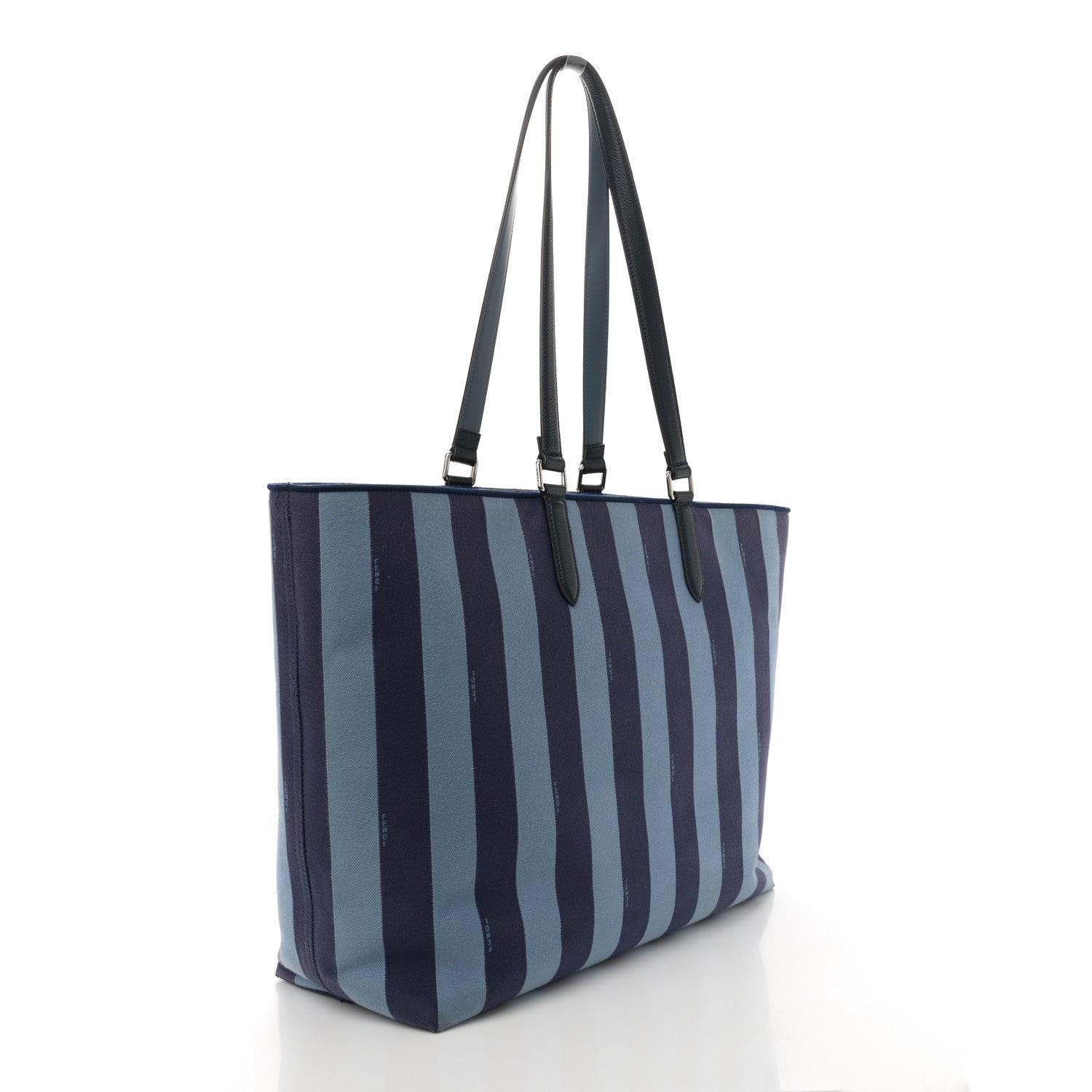 Fendi Blue Striped Canvas Tote