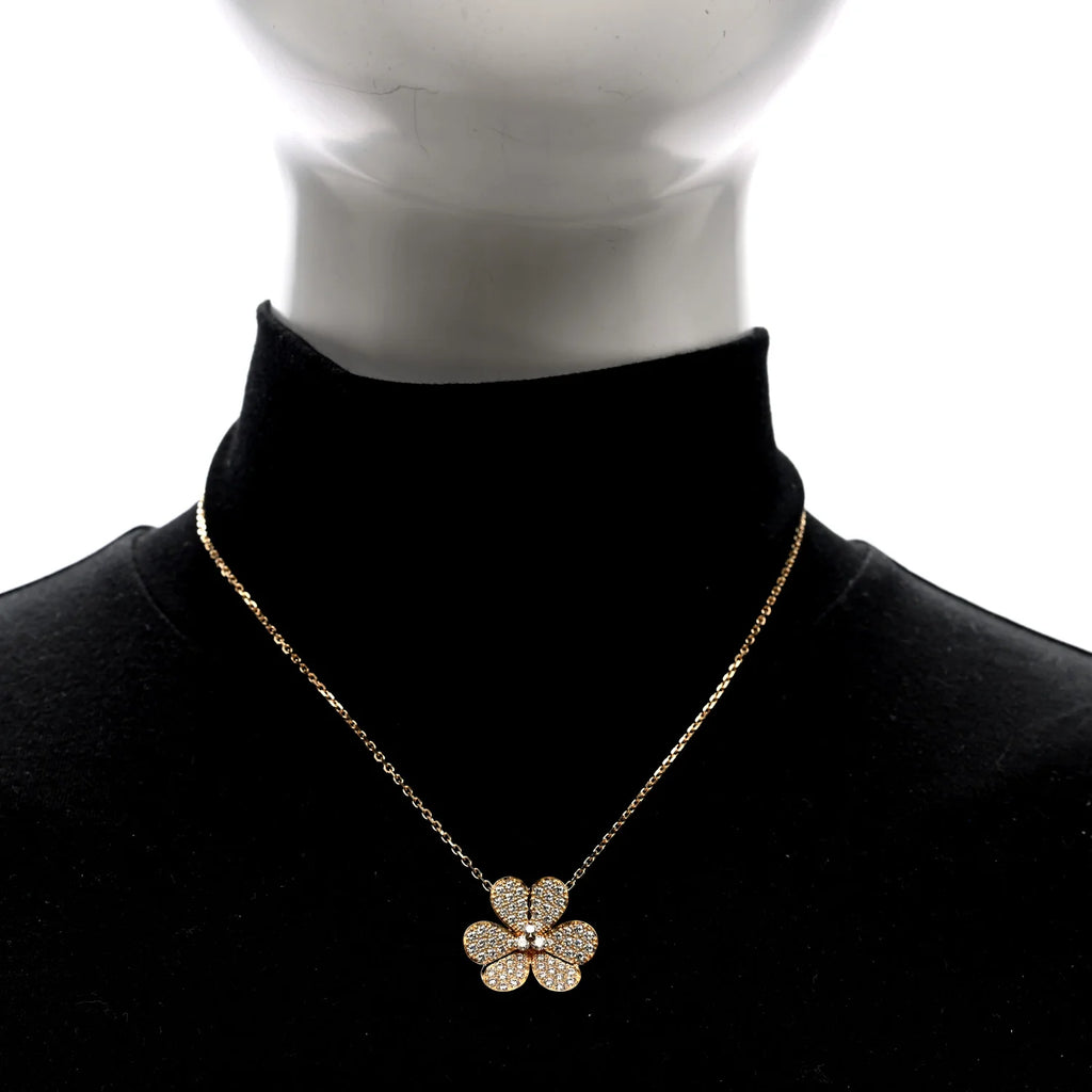 Van Cleef Gold Diamond Frivole Necklace