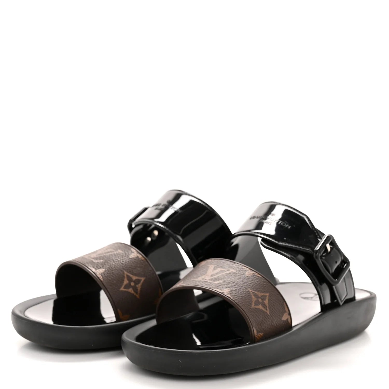 Louis Vuitton Patent Monogram Slides