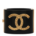 Chanel Black Resin Logo Cuff
