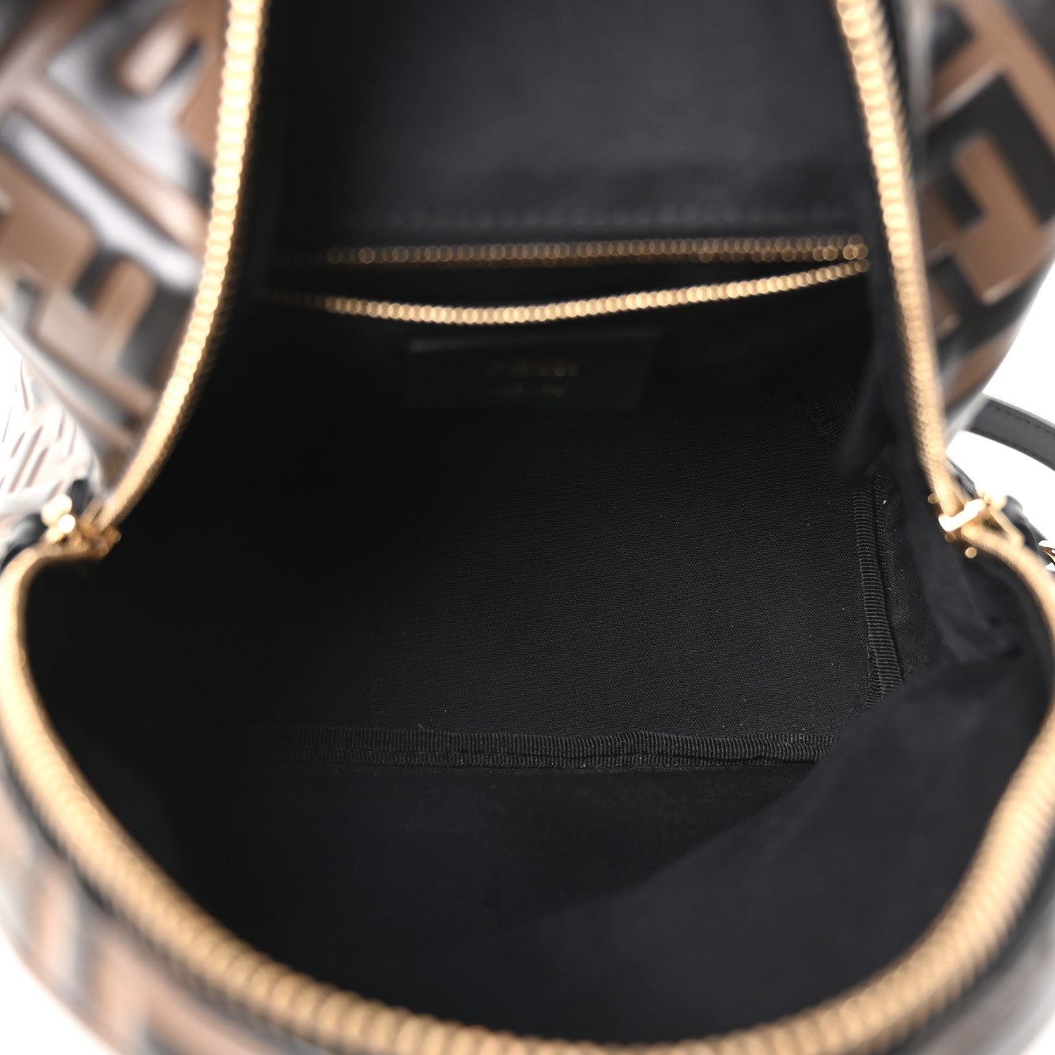 Fendi Brown Embossed Leather Backpack