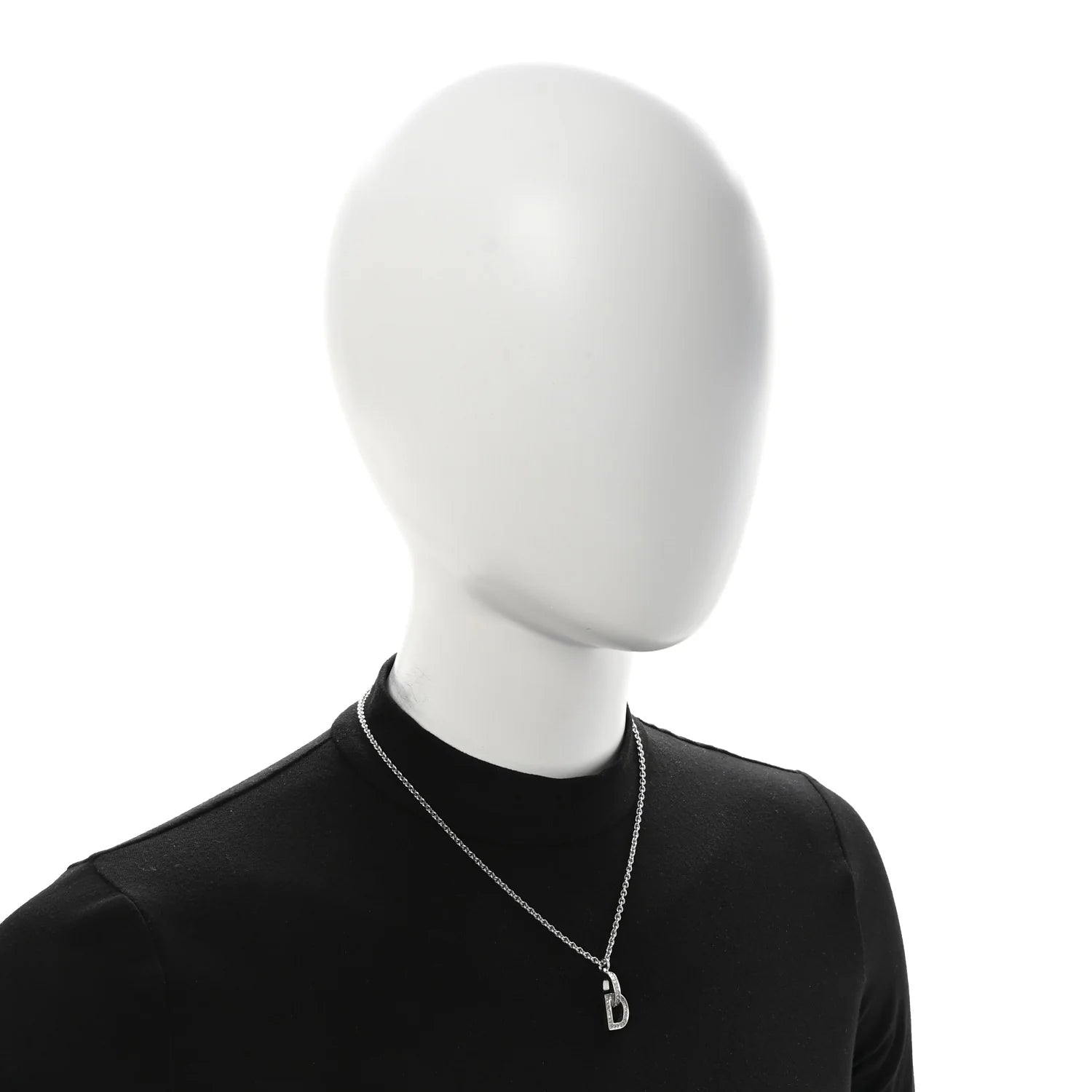 Dior Silver Crystal "D" Necklace