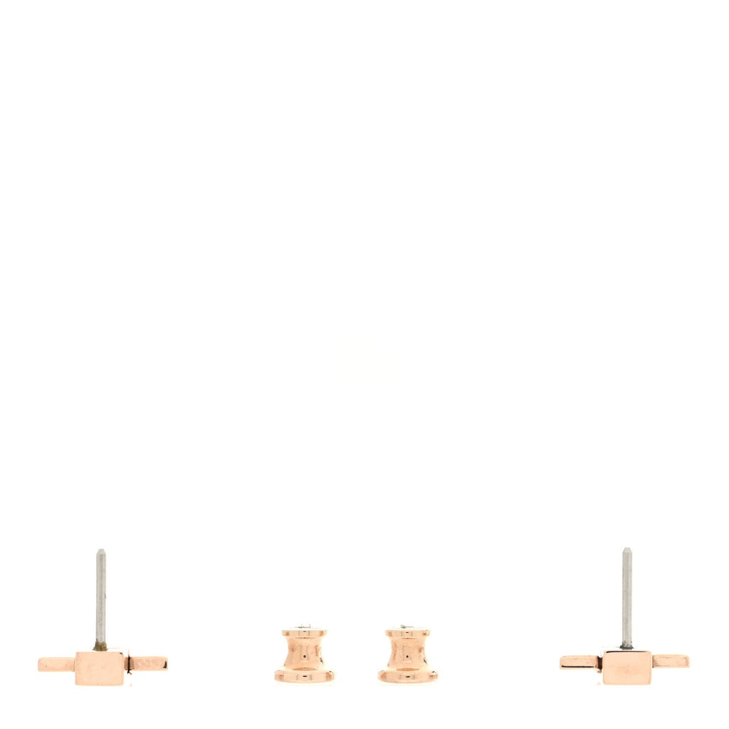 Hermes Rose Gold Black Earrings