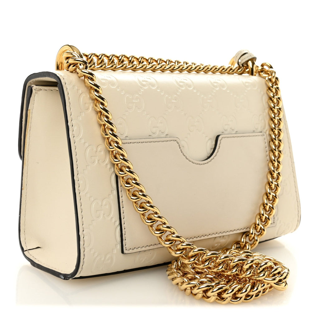 Gucci Cream Guccissima Padlock Bag