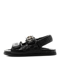 Gucci Black GG Leather Sandals