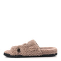 Hermes Grey Shearling Oran Sandals