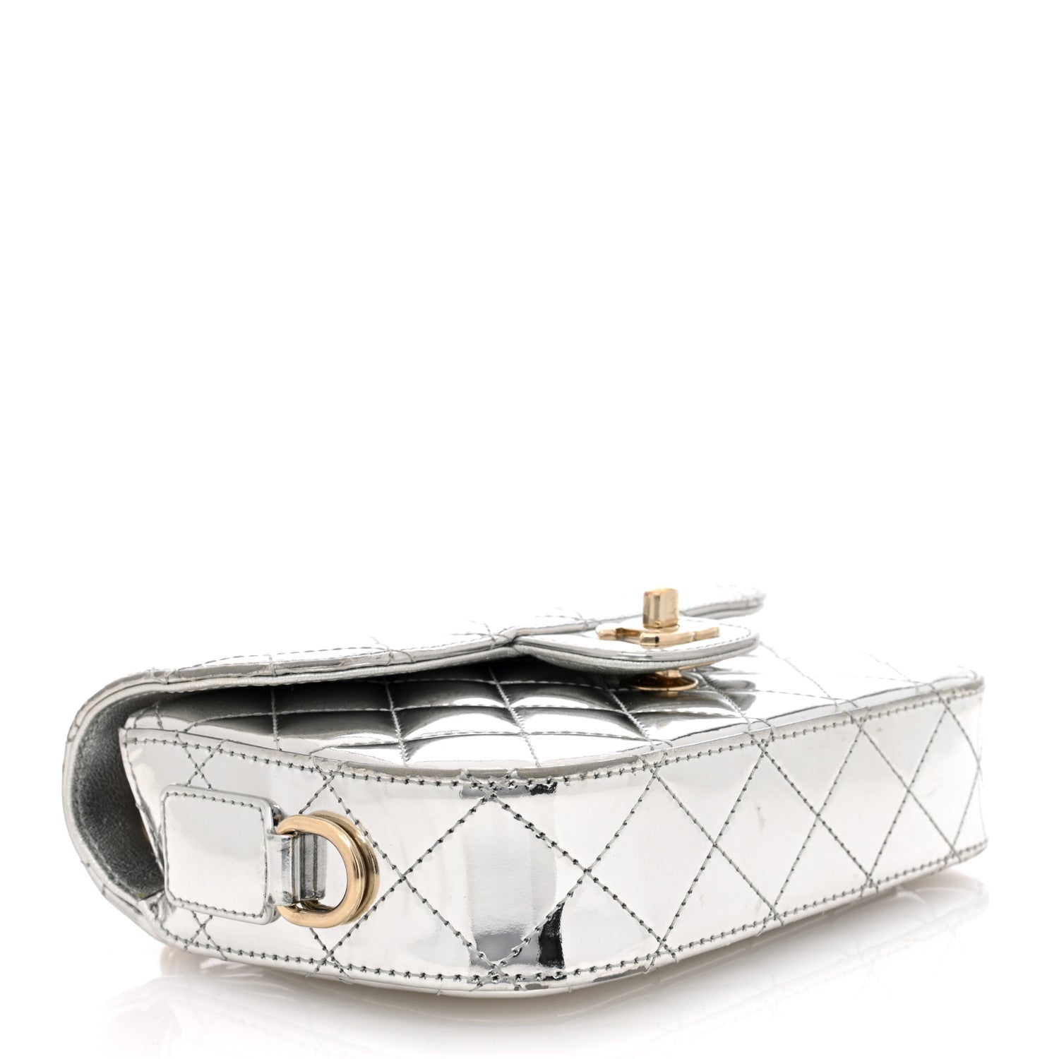 Chanel Silver Quilted Flap Bag