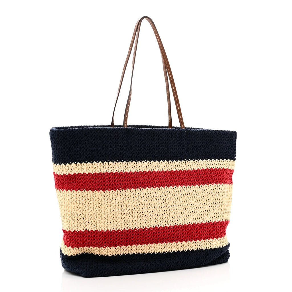 Miu Miu Multicolor Striped Crochet Tote
